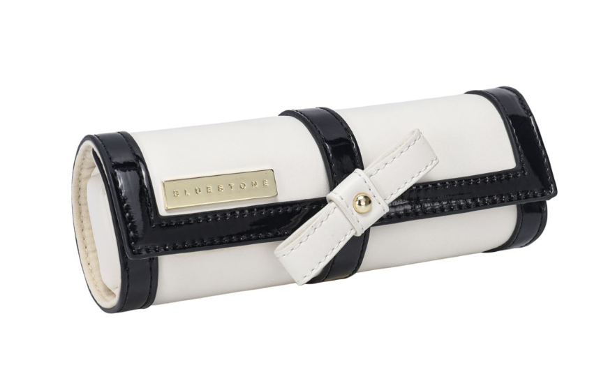 JEWELRY ROLL WHITE BLACK