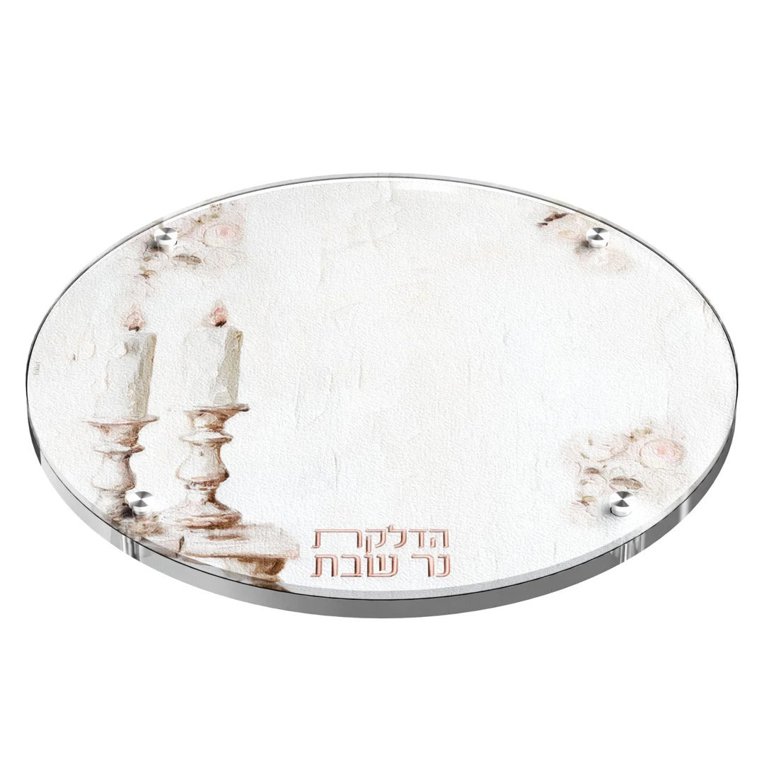 ROUND BLUSH ROSE TRAY