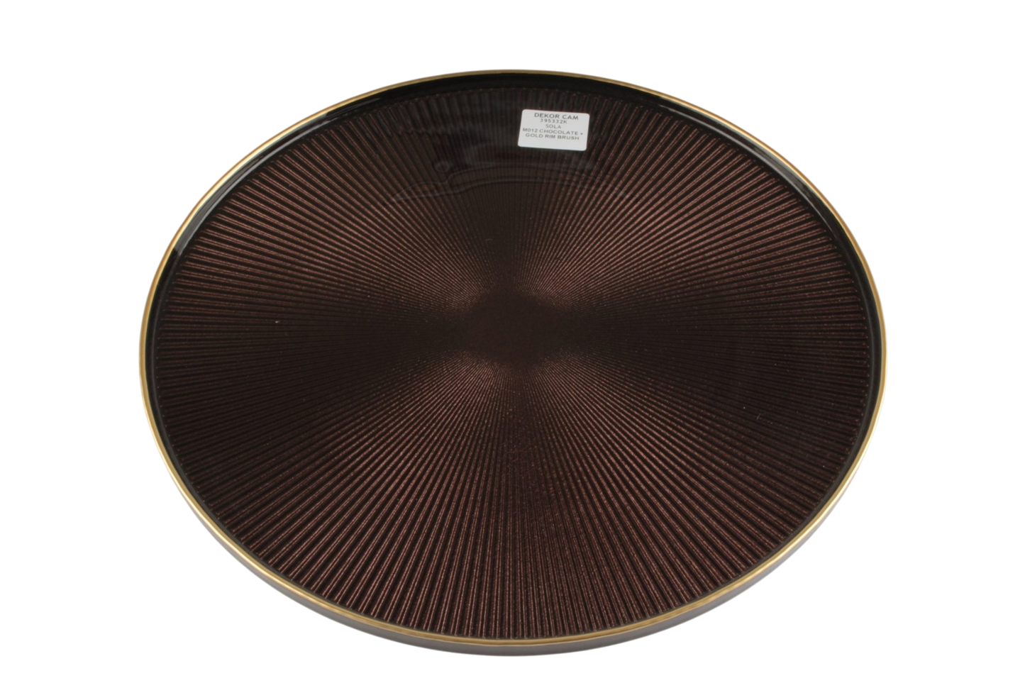 BROWN W/GLD RIM CHARGER