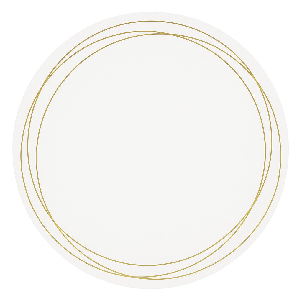 ACRYLIC CHARGER GOLD CIRCLE SET OF 4