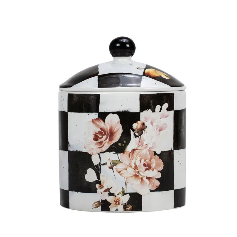 Porcelain Checkered Jar Small