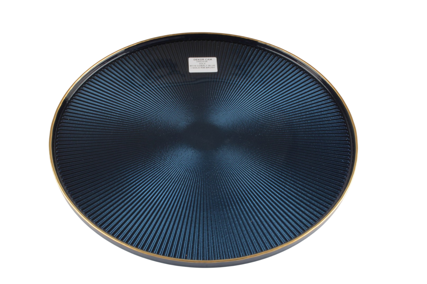 BLUE WITH GLD RIM CHARGER