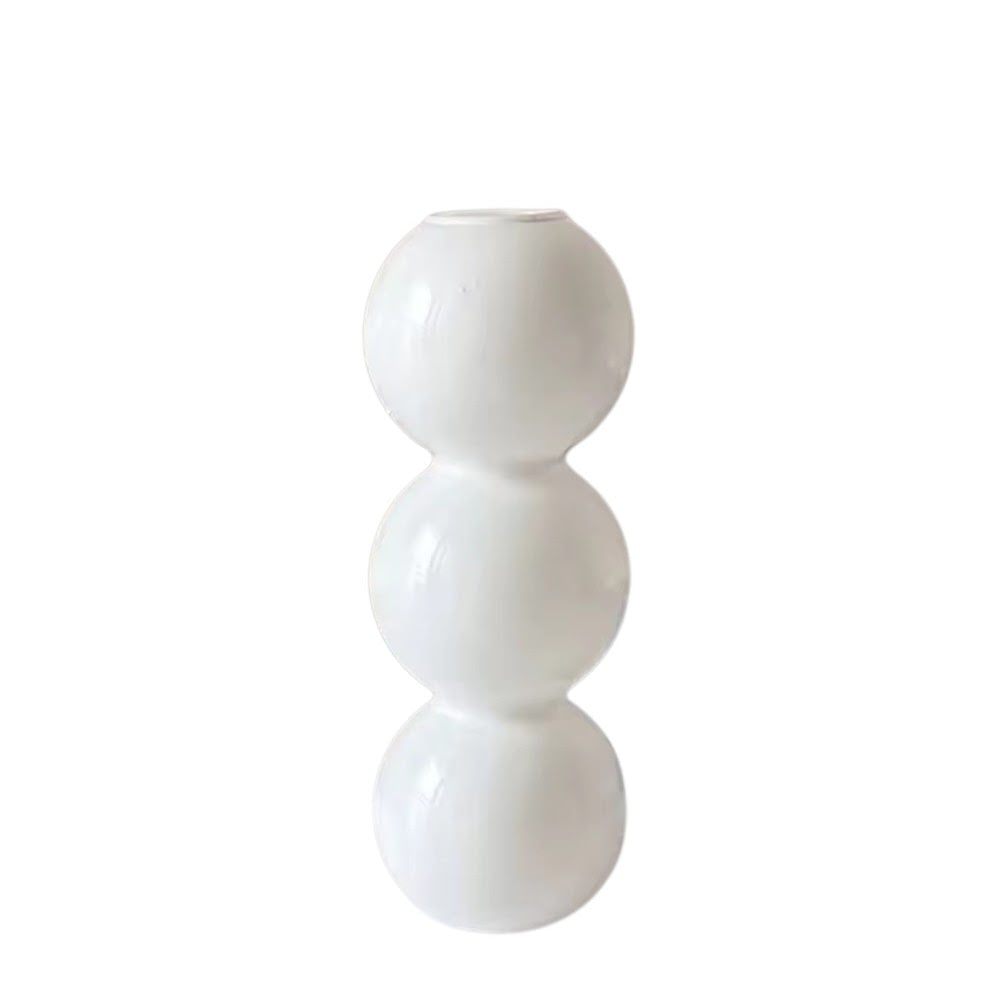 WHITE BUBBLE 3 BALL VASE