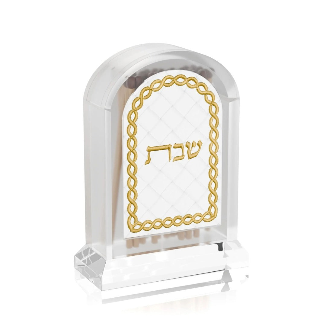 WOVEN LEATHERITE MATCH HOLDER GLD