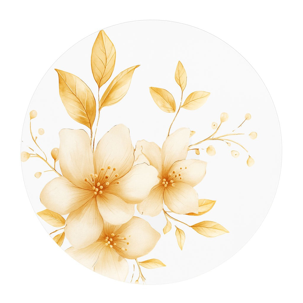 ACRYLIC CHARGER WHITE FLOWER SET OF 4