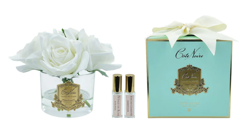 COTE NOIRE FIVE ROSE IVORY IN CLEAR