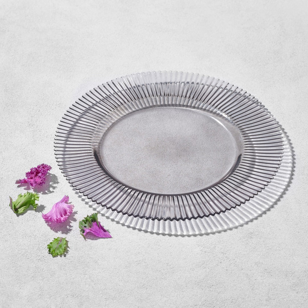 FOREST RIBBED CHARGER SMOKED