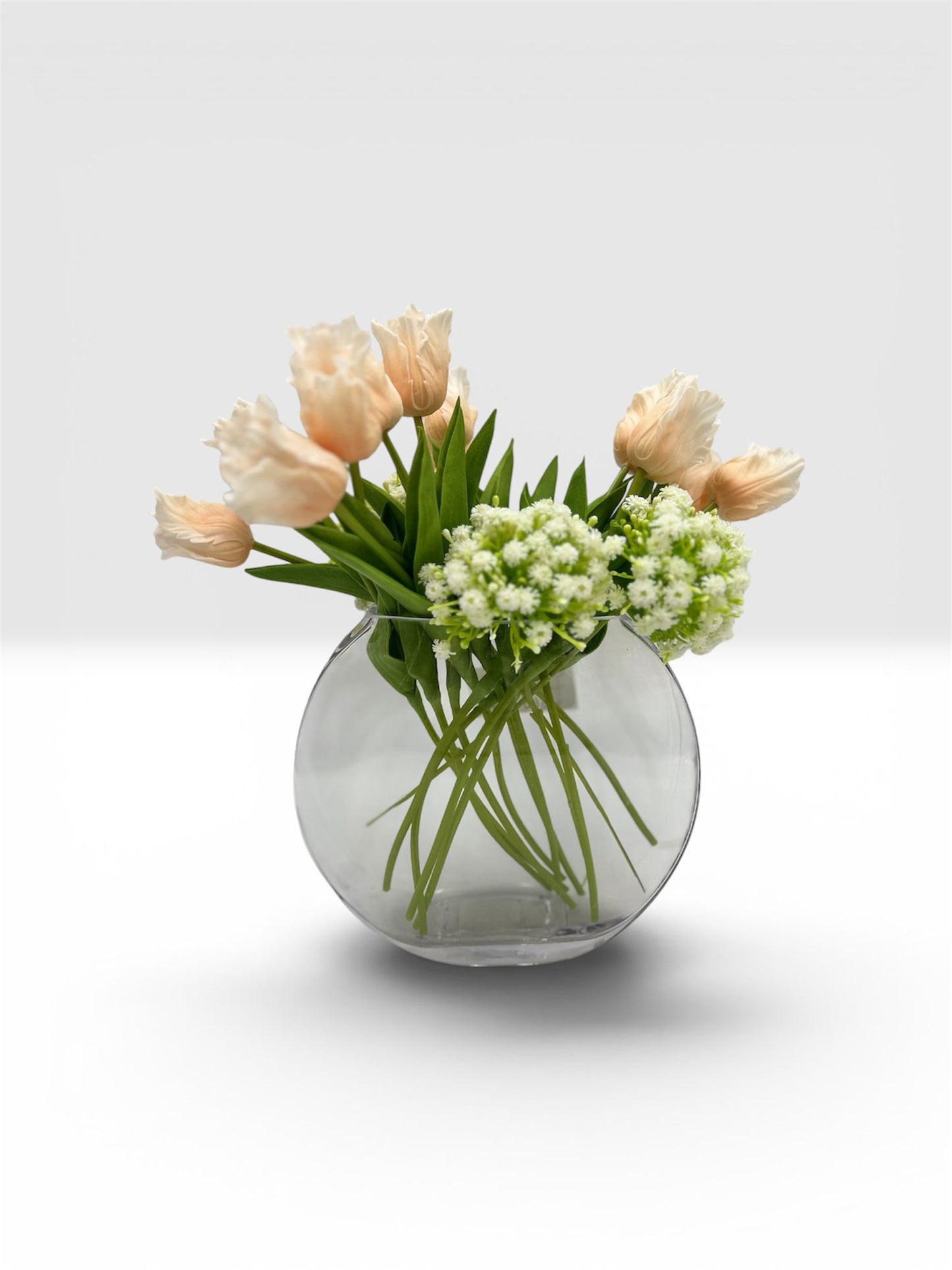 CLEAR ROUND FLASK VASE