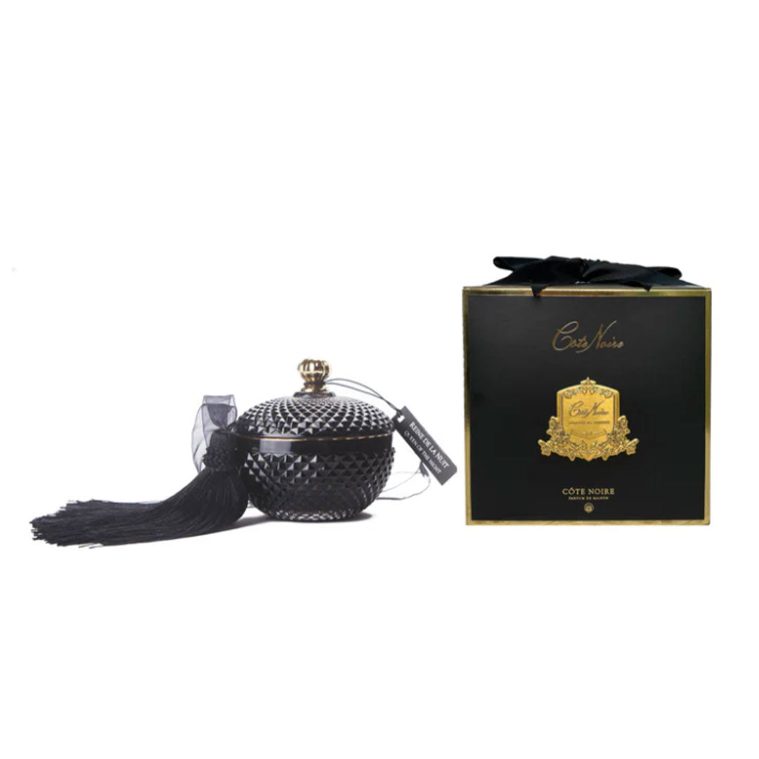 BLACK ROUND ART DECO CANDLE