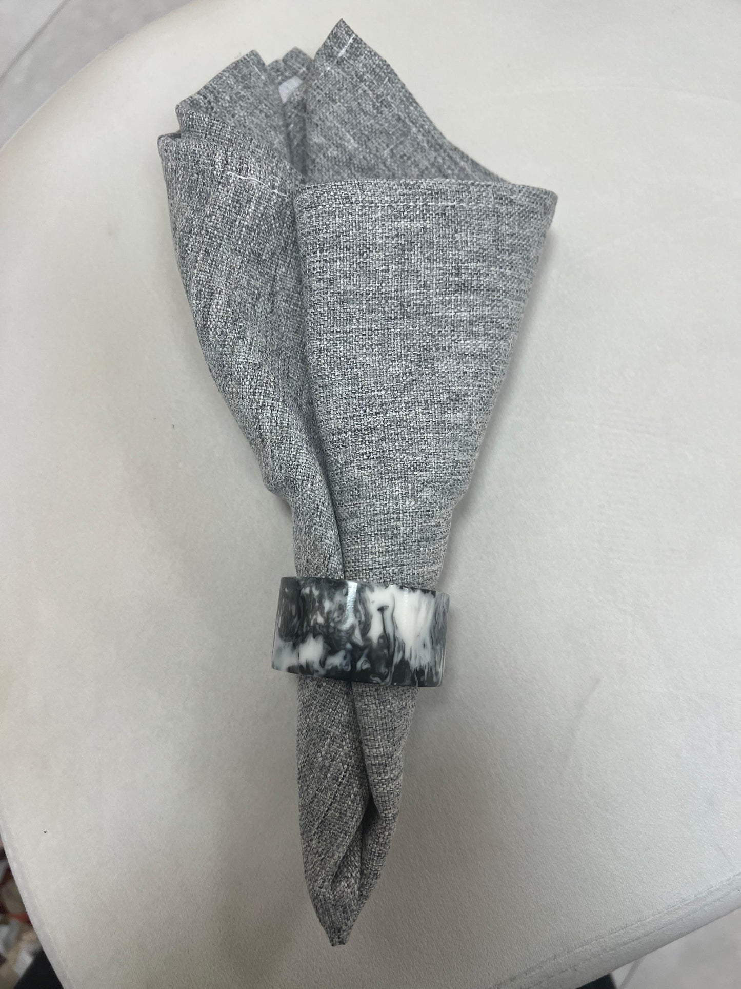 LINEN DINNER GRAY NAPKIN SET OF 6