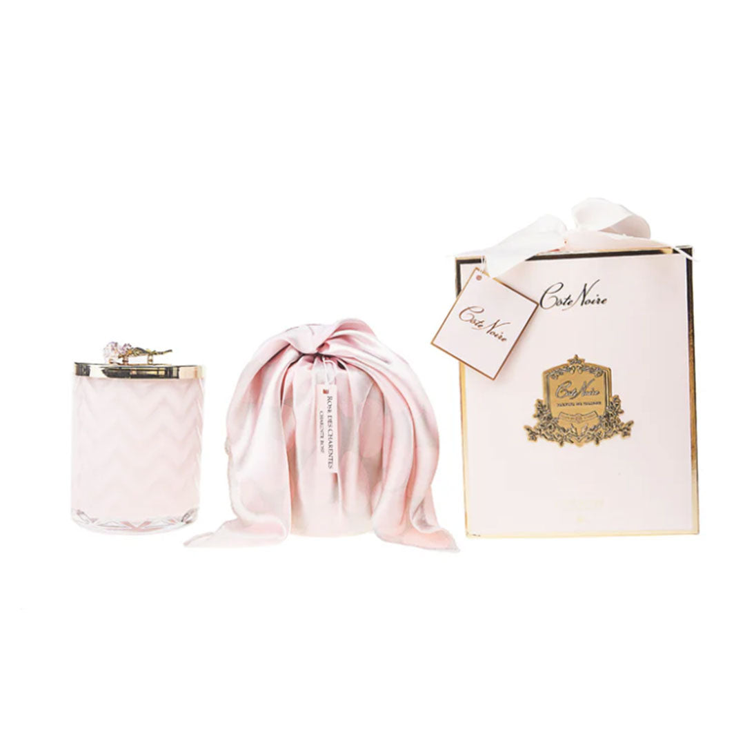 FERRINGBONE CANDLE PINK ROSE