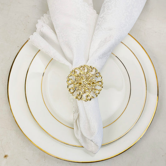 LACE NAPKIN RING GOLD SET OF 6
