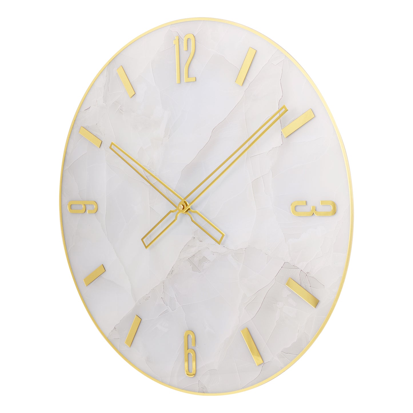 Marble Classic Clock Tempered Glass