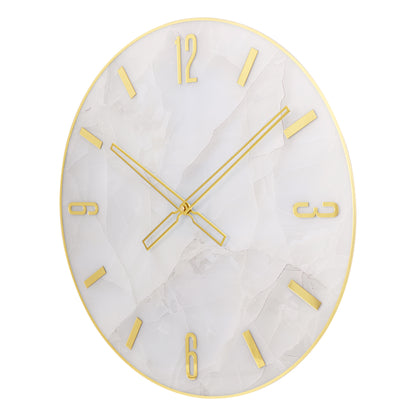 Marble Classic Clock Tempered Glass