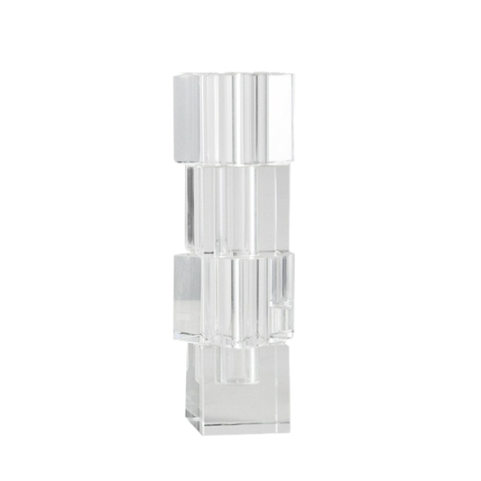 GLASS BLOCK VASE MED