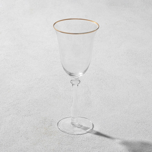 WINE GLASS GLD RIM