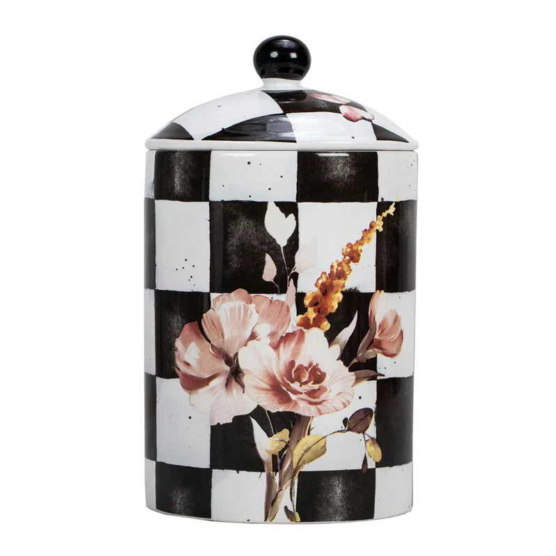 PORCELAIN CHECKERED JAR MEDIUM