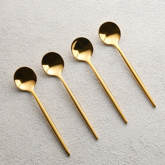 SHINY GOLD COFFEE SPOON S/4
