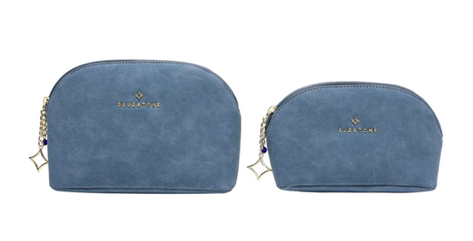 SET OF 2 MAKEUP BAGS BLUE