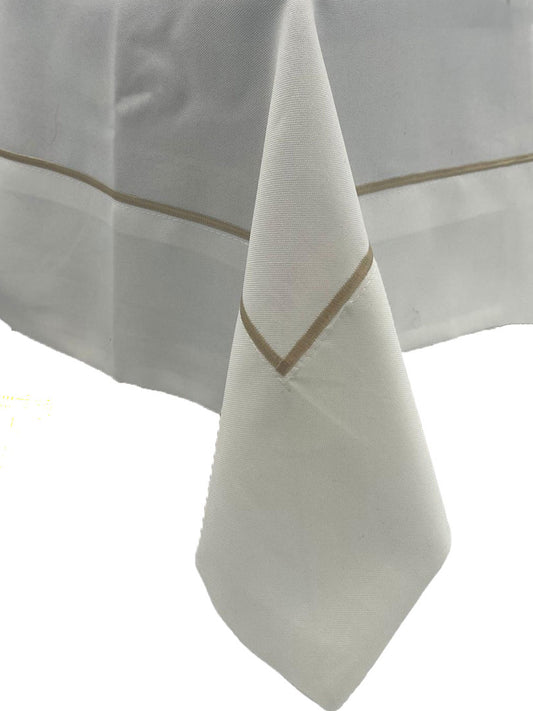 SPILL PROOF GLD DOUBLE STITCHED LINE TABLECLOTH