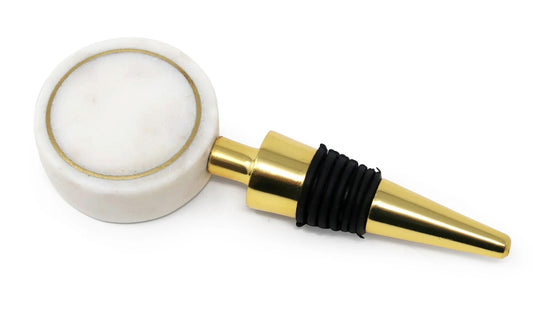 BOTTLE STOPPER W/ AGATE STONE HEAD