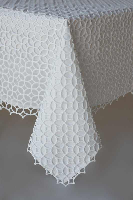WHITANA 72X160 LINED WHITE TABLECLOTH