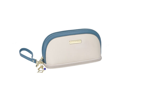 WHITE & BLUE COSMETIC BAG