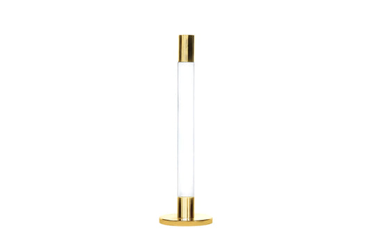 GOLD METAL CANDLESTICKS SET OF 2 MED