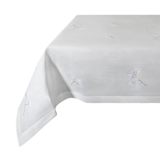 BLOSSOM WHT 60X94 TABLECLOTH
