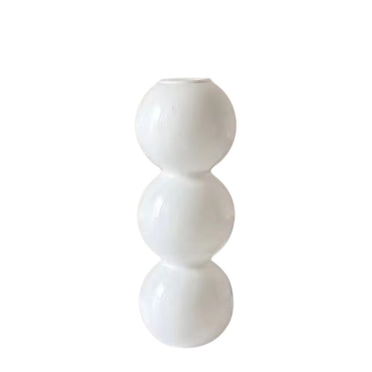 WHITE BUBBLE 3 BALL VASE