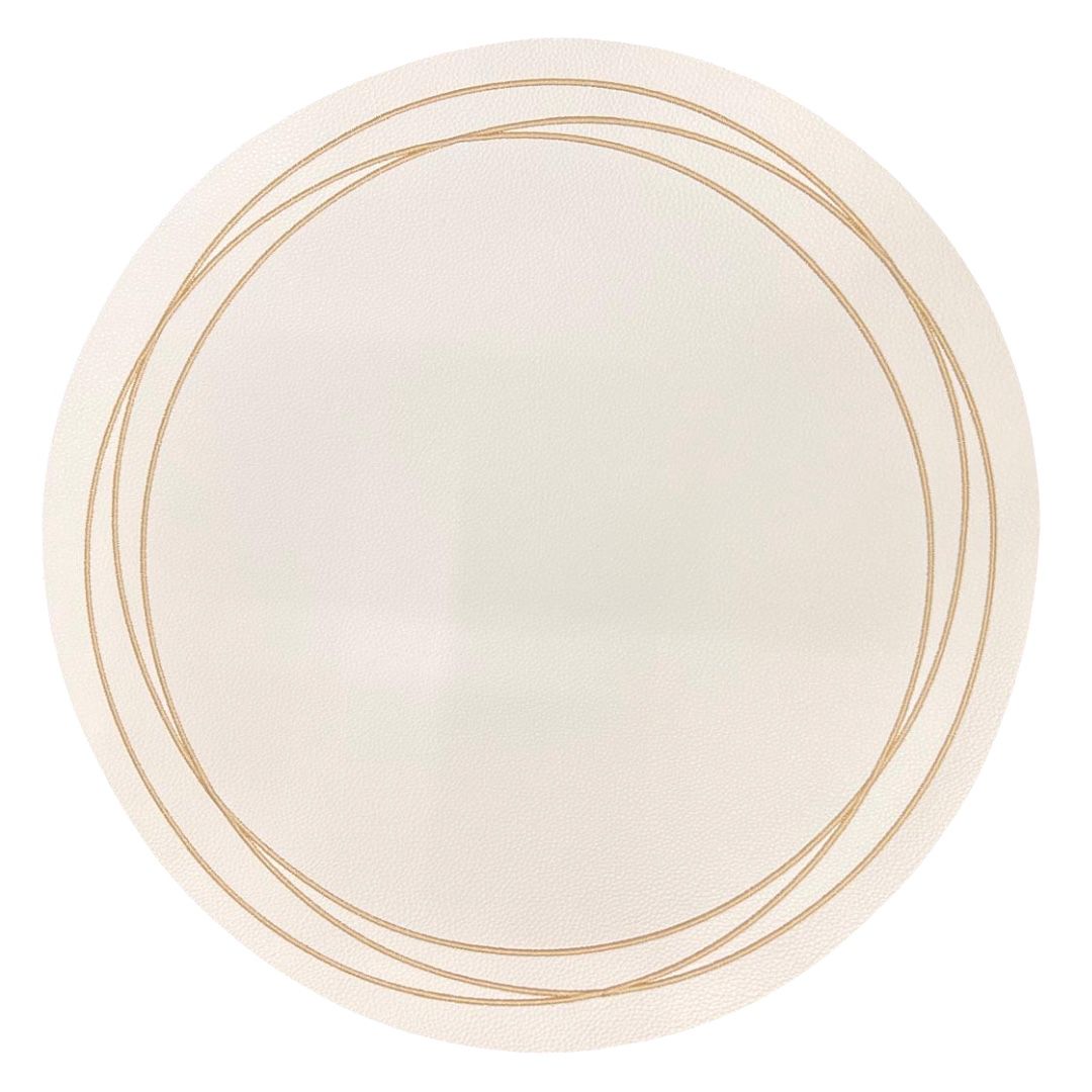 LEATHER CHARGER EMB CIRCLE SET OF 4