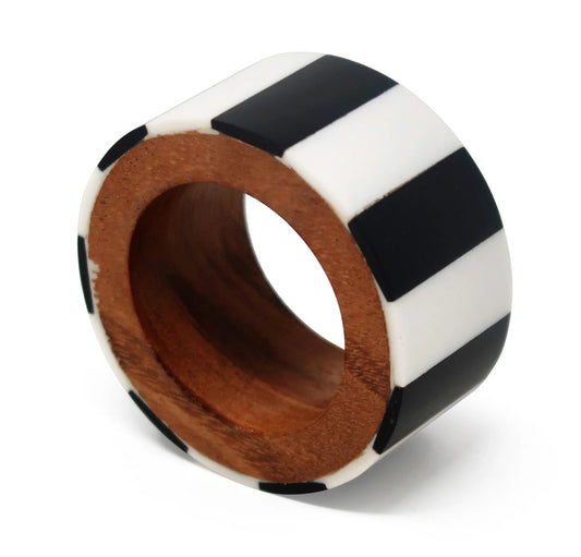 NR WOOD BLACK/WIHTE SET OF 4