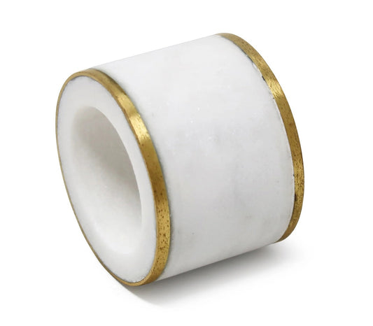 NR WHT MRBL W/ GLD SET OF 4