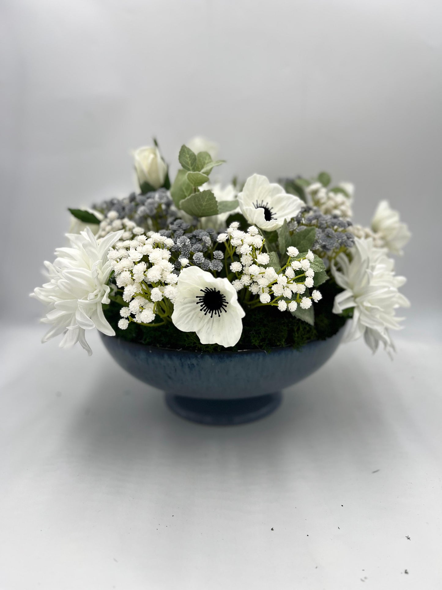 BLUE BOWL FLORAL ARRANGEMENT