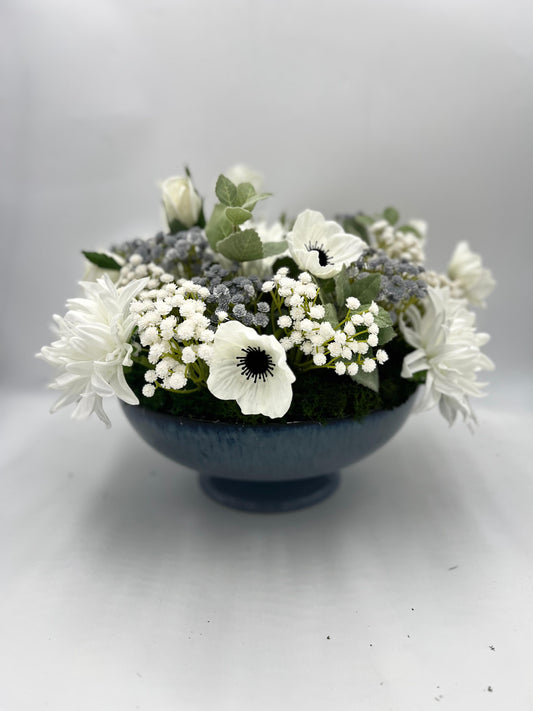 BLUE BOWL FLORAL ARRANGEMENT