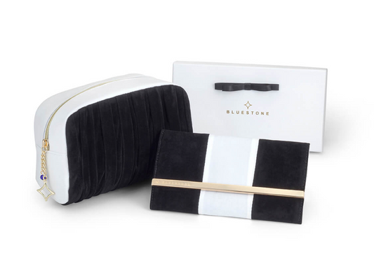 JEWELRY CASE&COSMETIC BAG SET BLK WHITE