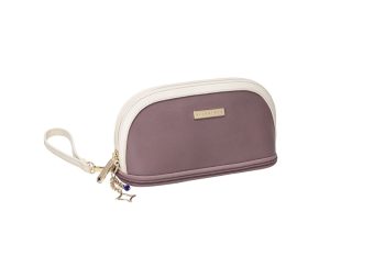 MAUVE&WHITE COSMETIC BAG