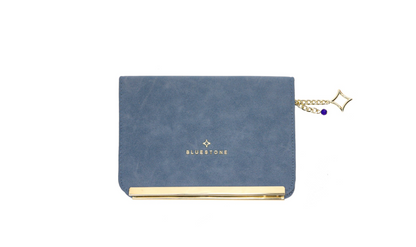 JEWELRY CASE ZIPPERED BLUE
