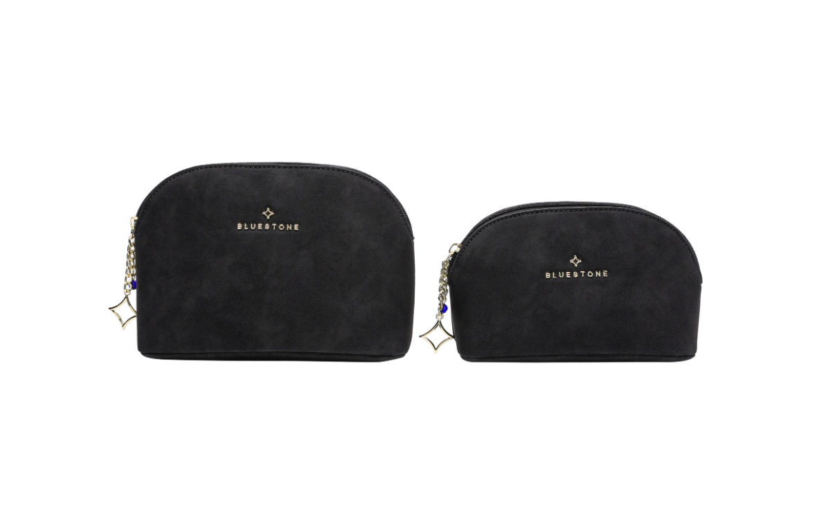 SET OF 2 MAKEUP BAG BLACK