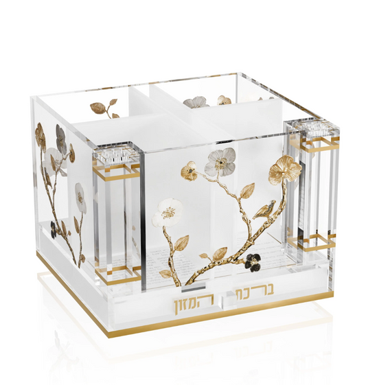 ORNATE GARDEN CUTLERY HOLDER W/SALT N PEPPER