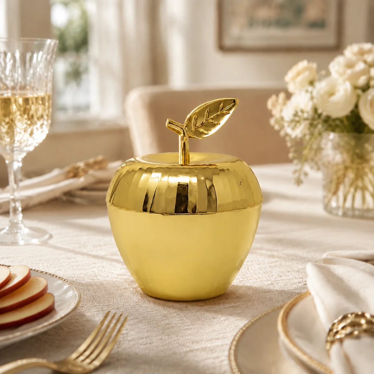 GOLD APPLE HONEY DISH