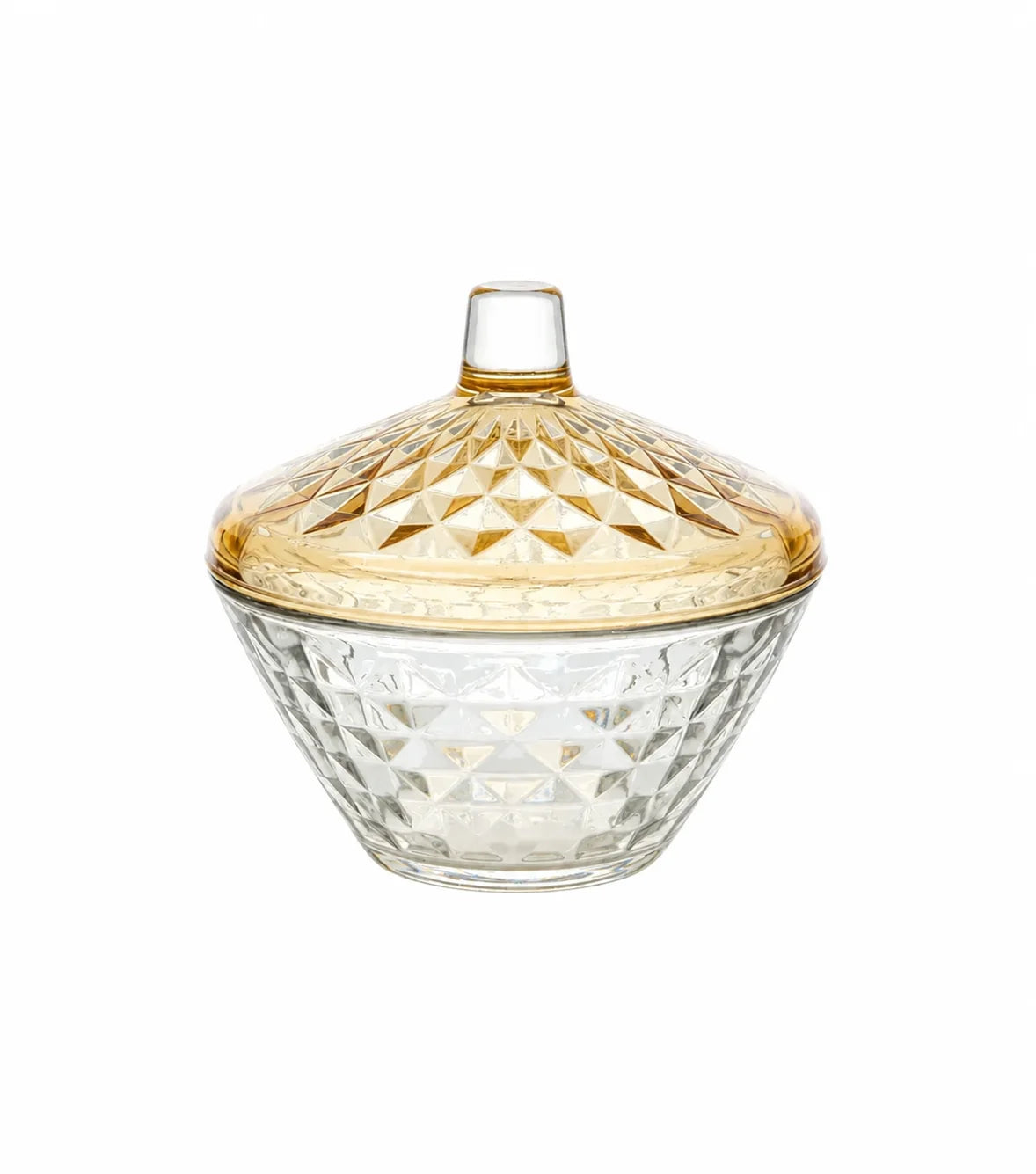 CRYSTAL JAR DIAMOND AMBER