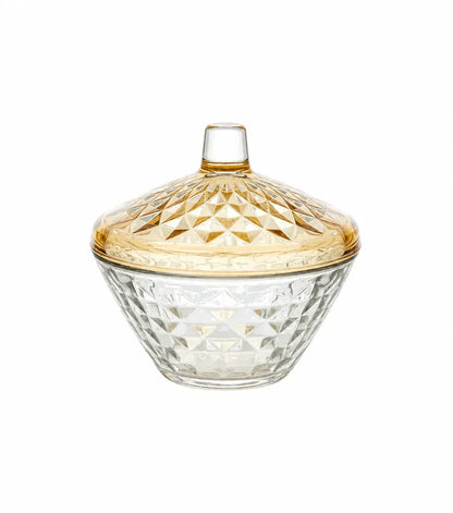 CRYSTAL JAR DIAMOND AMBER
