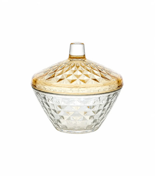 CRYSTAL JAR DIAMOND AMBER