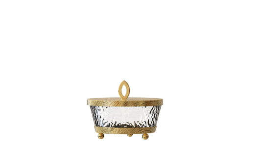 DIP DISH W/ COVER GOLD