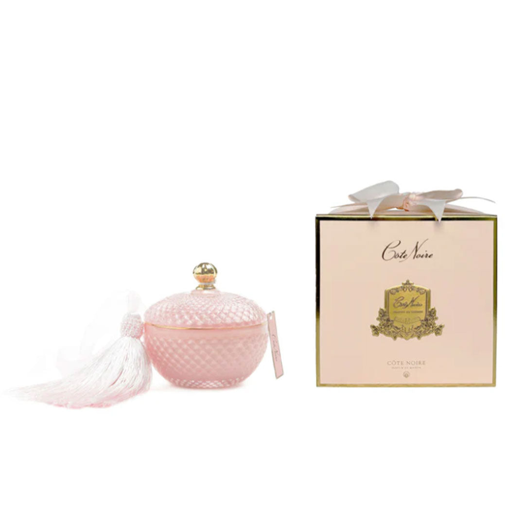 PINK ROUND ART DECO CANDLE