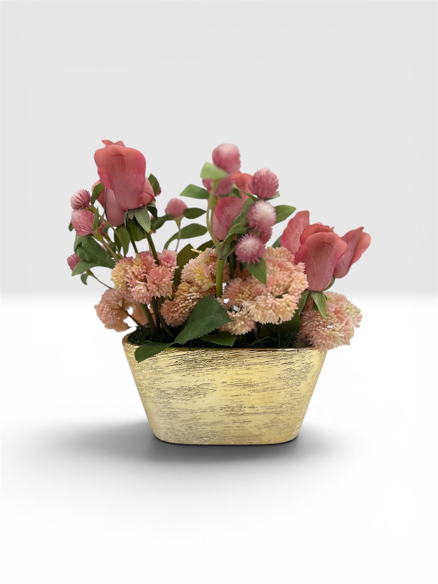 GLD OVAL ETCH VASE