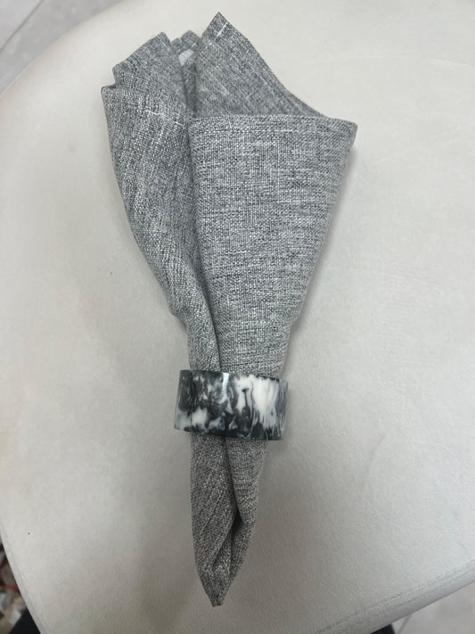 LINEN DINNER GRAY NAPKIN SET OF 6