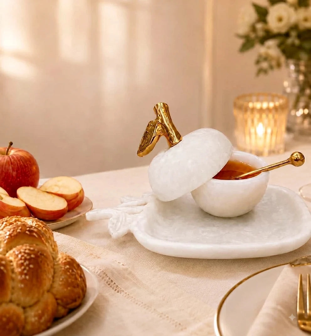 APPLE HONEY DISH W TRAY