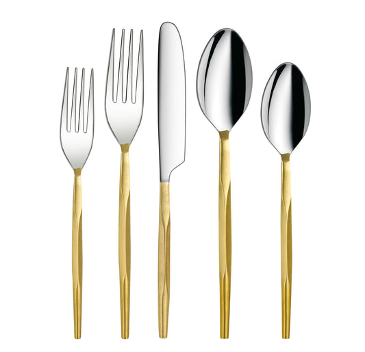 Hexa Gold Matte Flatware